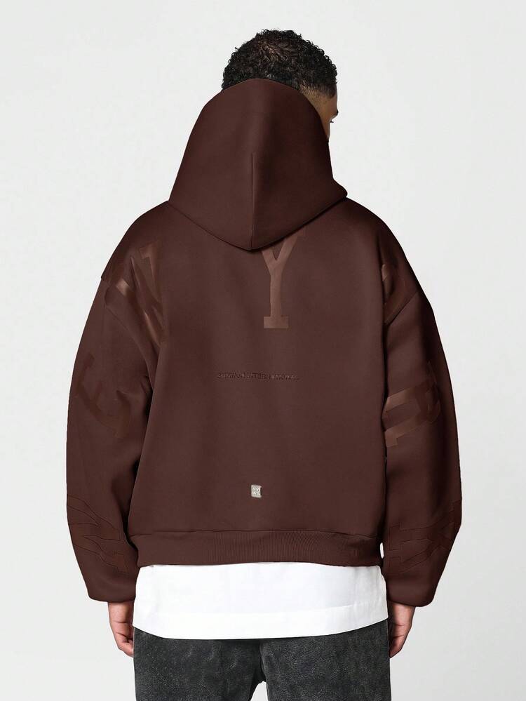 Oversized Pullover Hoodie With Centre Pocket And Drawstring
