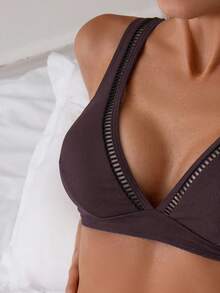 Swim Basics Bikini básico acanalado de verano para mujer