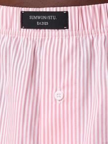 SUMWON 条纹梭织平角短裤 2 条装 透气内裤 夏季春季宽松弹力腰带 耐用内衣 经典剪裁睡衣 - 彩色 - 查看 6