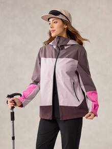 OutZeal Women Shell Jacket Hiking Camping Drawstring Waist Hooded Outdoor Windbreaker Fall Winter - Multicolor - View 9