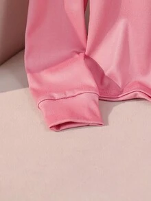 1 Set Merry Christmas Teen GirlTight Fit Pajamas, Long Sleeve Burgundy Top With Reindeer, Snowflake & Geometric Print, Matching Pants, Soft Stretchy Knit Fabric, Machine Washable, Comfortable Fit, Family Matching Outfits (4 Sets Sold Separately) Snug Fit - Pink - View 5