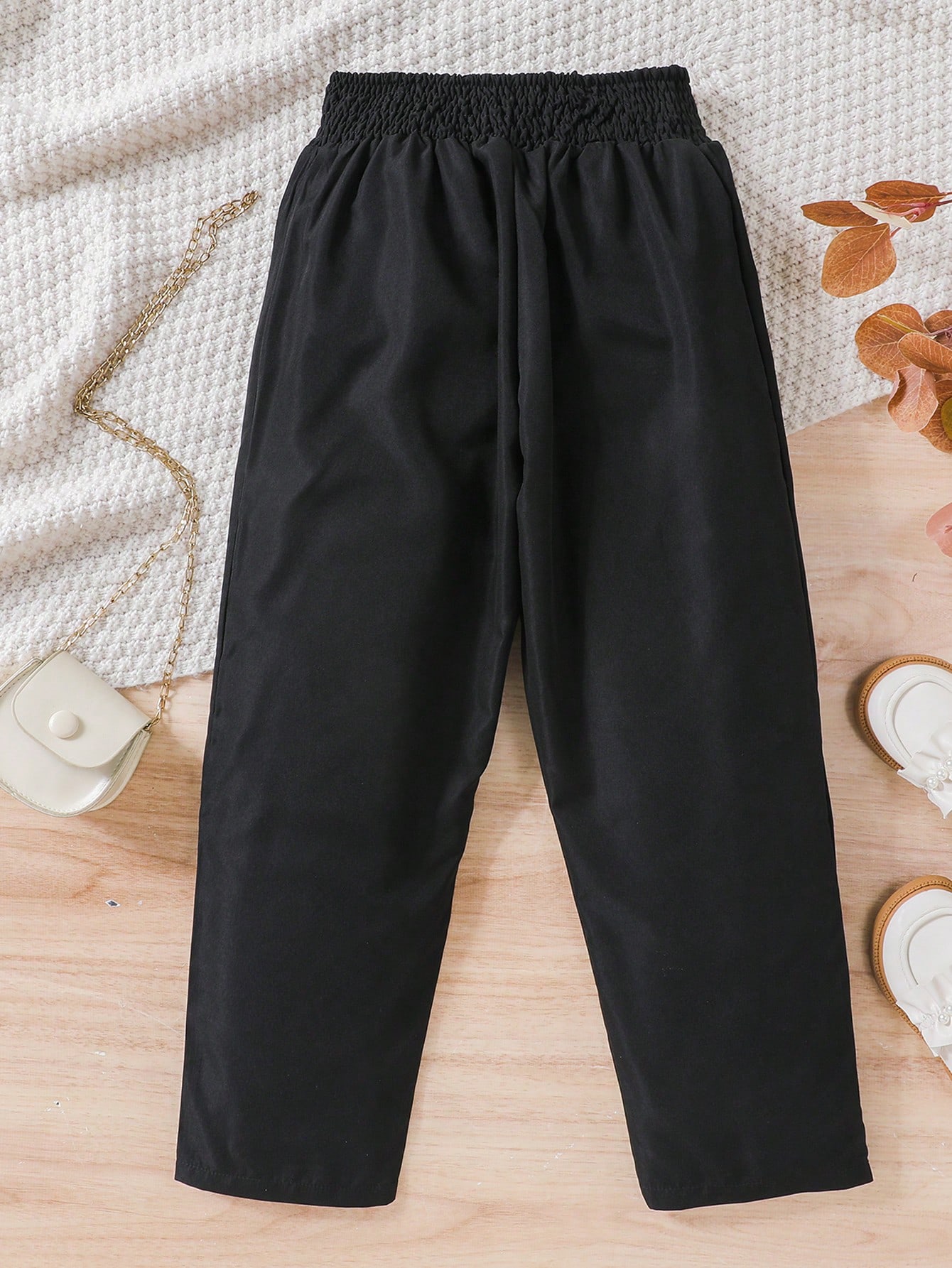 SHEIN بنطلون كاجوال بخصر عالي وتصميم فيونكة مطوية...