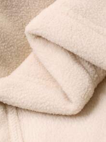 DAZY 男士秋季羊羔绒半拉链套头卫衣和抽绳裤套装 - 米色 - 查看 8