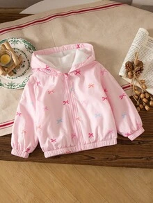 SHEIN 女婴幼儿/新生儿 0-3 岁休闲轻便连帽夹克，春夏 - 彩色 - 查看 3