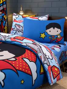 SUPERMAN X SHEIN 1 Stück Tagesdecken-Set, Cartoon-Muster, weicher Stoff, atmungsaktiv und warm, für Betten aller Größen geeignet - Verschiedenfarbig - Übersicht 6