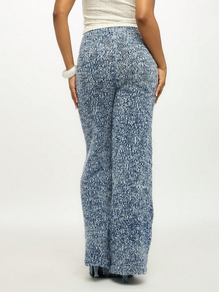 SUMWON WOMEN Marled Wide Leg Knitted Joggers