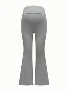SHEIN Legging Hamil Warna Polos dengan Pinggang yang Dapat Diatur, Model Flare Kasual - MultiWarna - View 10