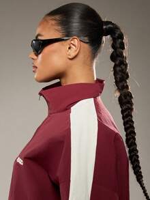 MISSGUIDED Half Zip Track Jacket With Contrast Panel Details For Casual Streetwear Christmas