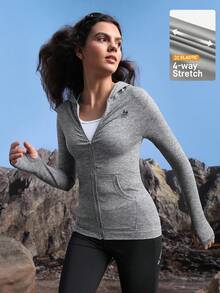 In My Nature Casual Fashionable Versatile Zip-Up Long Sleeve Women Outdoor Jackets - Light Grey - View 3