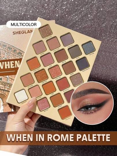 SHEGLAM لوحة When In Rome 23-Clolor Shimmer Glitter Matte Eyeshadow Palette Rose Neutral Tone Pearlescent Shimmer Long-Lasting High Pigment Smooth Blending Eyeshadow تخفيضات ظلال العيون البنية علامة تجارية جمال مكياج ميكب مستحضرات تجميل للنساء الفتيات مثالي لفصل الصيف الربيع مثالي ل- Y2K أزياء أنيقة عيد الأم هدية حفلة جاهز أفضل لون