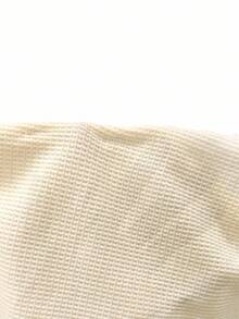 EMERY ROSE Women's Casual Waffle Knit Button Accent Dropped Shoulder Loose Fit Long Sleeve T-Shirt