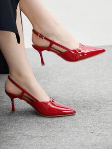 CUCCOO BIZCHIC Women's Pointed Toe High Heel Pumps, Sexy Stiletto Heels, Outdoor Commute Party Wedding Shoes, Red Spring Shoes - Red - View 1