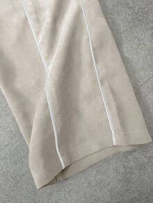 STYNVO Conjunto de chaqueta con cremallera y bordado de letras y pantalones largos con cordón en la cintura para hombre, ropa de otoño - Beis - Ver 4