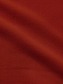 SHEIN Cottnline 100%Cotton Men's Round Neck Sweatshirt With Hand Print Outline Design - Red - View 6