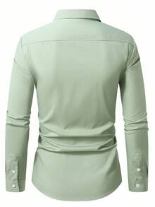 Manfinity Mode Camicia casual da uomo a maniche lunghe, tinta unita, per l'autunno