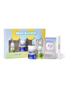 Slow Sunday Oral Care Set, Teeth Whitening, Fresh Breath, Complete Dental Care Process, Keep You Confident And White Smile, Good Gift For Holiday, Party, Travel, Outdoor Activity, For Valentine'S Day, Valentines Gift, Suitable For Spring Personal Care