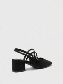 CUCCOO BIZCHIC 女士经典低跟套脚鞋，黑色，适合圣诞节和春季穿着 - 黑色 - 查看 8