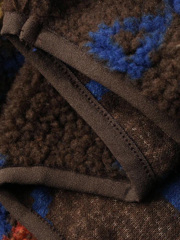 Men's Patterned Fleece Half-Zip Pullover Sweatshirt, Autumn