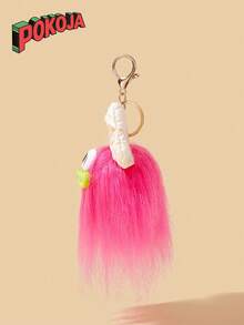 POKOJA LAND 1PC Mini Felt Bow Keychain Funny Cartoon Backpack Charm Ugly Cute Doll Keyring Gift Kawaii Aesthetic Party Favor School Office Accessory Unique Handmade Creative - Multicolor - View 7