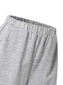 Mirajuku 1 件青少年休闲运动设计松紧腰运动裤，适合日常通勤、春秋季 - 深灰色 - 查看 7