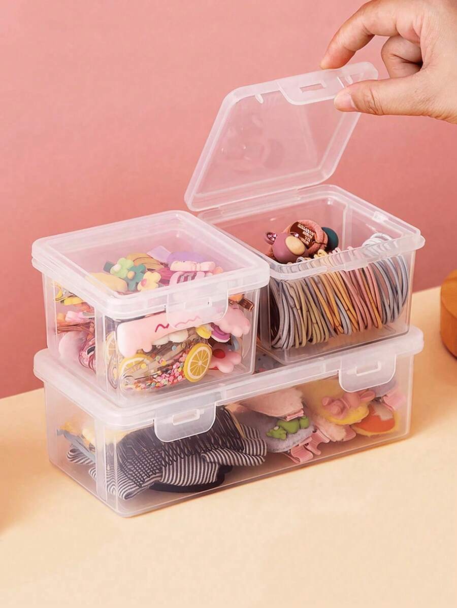 透明收纳盒，用于存放发饰、发带、发夹、发夹、发饰、节日礼品盒 - 無色 - 查看 1