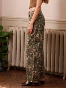 lacRébo Straight-Leg Wide Jeans With Vintage Floral Print Spring Summer Spring Women Clothes Spring Summer Going Out Outfits - Multicolor - View 3