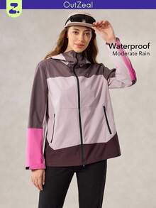 OutZeal Women Shell Jacket Hiking Camping Drawstring Waist Hooded Outdoor Windbreaker Fall Winter - Multicolor - View 11