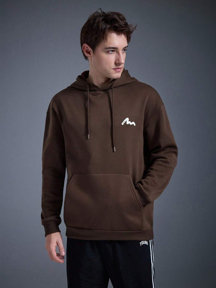 DRIFTMERE 男士印花抽绳连帽卫衣，春夏运动上衣