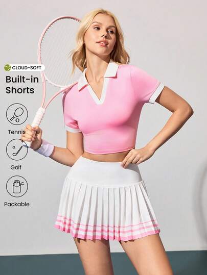 CourtClass 女款网球裙、拼色运动服套装