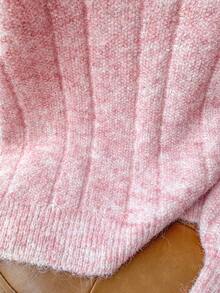 Franclia كنزة صوفية كاجوال فضفاضة بياقة على شكل حرف V، أكمام طويلة، خريف/شتاء