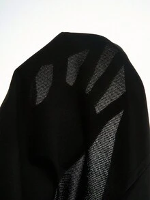 Manfinity EMRG 男士创意闪亮钻石排列蜘蛛图案时尚街头风黑色T恤 - 黑色 - 查看 5