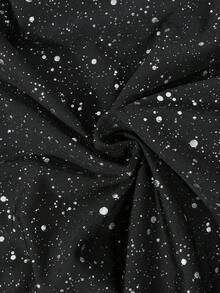 Sparklyn Váy nơ xếp nếp nhung xanh lá cây sang trọng, váy ngắn dây ngôi sao, váy ngắn dự tiệc, phiên bản Giáng sinh cho bé gái tuổi teen - màu đen - Xem 6