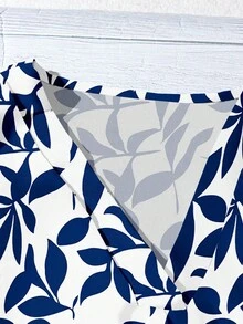 EMERY ROSE Women's Casual Floral Print Shirt, Suitable For Summer V Neck Blouses For Women Women Casual Tops Blue And White Top  Fall Tops Fall Clothes For Women Business Casual Woman