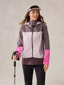 OutZeal Women Shell Jacket Hiking Camping Drawstring Waist Hooded Outdoor Windbreaker Fall Winter - Multicolor - View 7