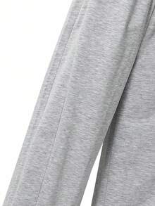 Mirajuku 1 件青少年休闲运动设计松紧腰运动裤，适合日常通勤、春秋季 - 深灰色 - 查看 3