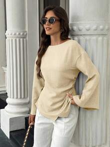 EMERY ROSE 女士简约纯色长袖收腰休闲衬衫