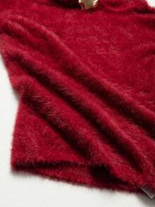 Chiquease Elegant Off Shoulder Knitted Sweater, Autumn/Winter - Burgundy - View 7