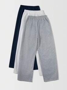 SHEIN Unity 3件套百搭黑、白、灰组合运动裤 - 彩色 - 查看 2