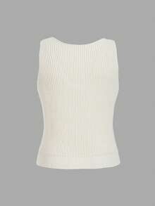 SHEIN MOD Plus Size Knitted Pullover Sweater, Light Apricot Color Knitted Pullover Sweater, 2pcs Set, Reversible, Knitted Vest, Knitted Cover Up,Autumn Pullover, Knitted Long-Sleeved Woolen Suit, Knitted Top Suit, Two-Piece Set (Removable),Fall Sweaters Winter - Apricot - View 9