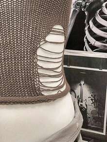 StreetHx 女士街头风纯黑色镂空钩针无袖针织上衣 - 棕色 - 查看 5