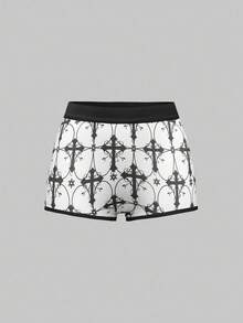 ROMWE Women's Gothic Cross Elastic Waist Briefs - Grey - View 5