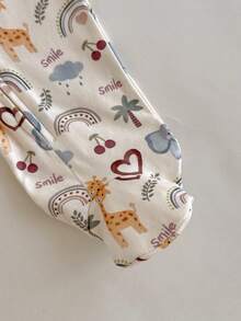 Loomiva طقم ملابس مريح للرضيع صبي/بنت (جمبسوت + قفازات + قبعة + بطانية لف الرضيع + لف الرضيع) للخريف والشتاء - متعدد الألوان - مشاهدة 7