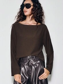 Lumivelle Women's Fashion Minimalist Elegant Off Shoulder Blouse