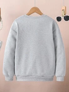 Tween-Mädchen Lässiges, elegantes Langarm-Sweatshirt mit Rundhalsausschnitt für jeden Tag, perfekt für Herbst und Winter, Schule, Urlaub und Ausflüge. (Farbe Los Angeles, Kalifornien)