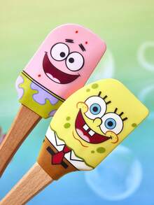 SpongeBob SquarePants | SHEIN 2pcs Silicone Scraper Baking Tools Long Handle Spatula Cream Cake
