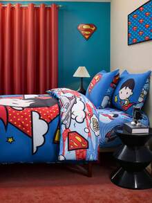 SUPERMAN X SHEIN 1 Stück Tagesdecken-Set, Cartoon-Muster, weicher Stoff, atmungsaktiv und warm, für Betten aller Größen geeignet - Verschiedenfarbig - Übersicht 7
