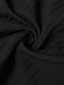 Elaquor Saia Casual Evasê com Cintura Elástica e Babado na Barra para Mulheres Plus Size, Conjunto Casual Feminino, Saia Casual, Roupas de Inverno para Mulheres - Preto - Visão 3