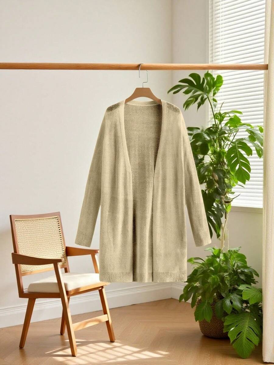Franclia Versatile Casual Commute Summer Beach Lightweight Knit Sweater - Apricot - View 1