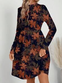 SHEIN LUNE 休闲复古花卉图案女装，适合秋冬季 - 彩色 - 查看 3