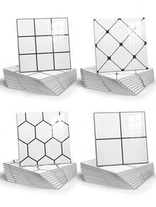 1 BỘ 10 MIẾNG GẠCH ỐP TƯỜNG MÀU TRẮNG KẺ CARO - TẤM GẠCH PVC TỰ DÍNH DỄ DÀNG BÁM VÀ DÁN CHO NHÀ BẾP, PHÒNG TẮM VÀ PHÒNG GIẶT. - Nhiều màu - Xem 1